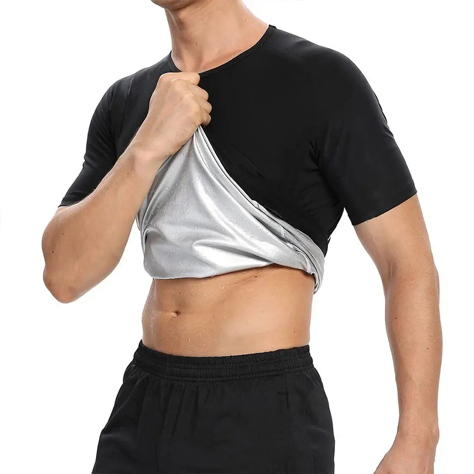 Men Sauna Vest Heat Trapping Compression Shirts Gym Sauna Suit Workout Body Shaper