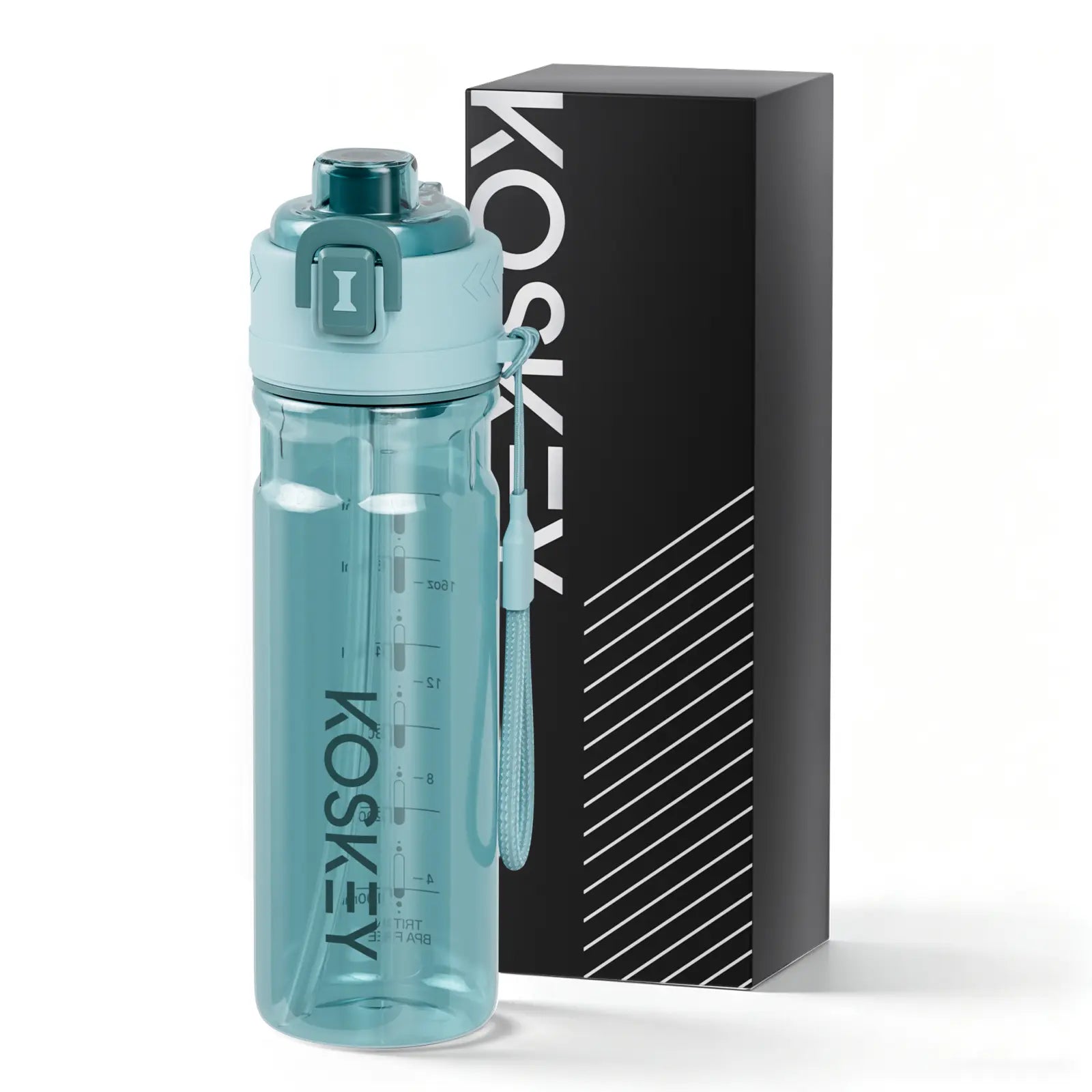 KOS KEY 24 Oz Spray Water Bottle with Straw Bpa-Free Tritan Sports & Travel Water Bottle with Cooling Mist Spray Water Bottle for Running Workouts and Outdoor Sports.