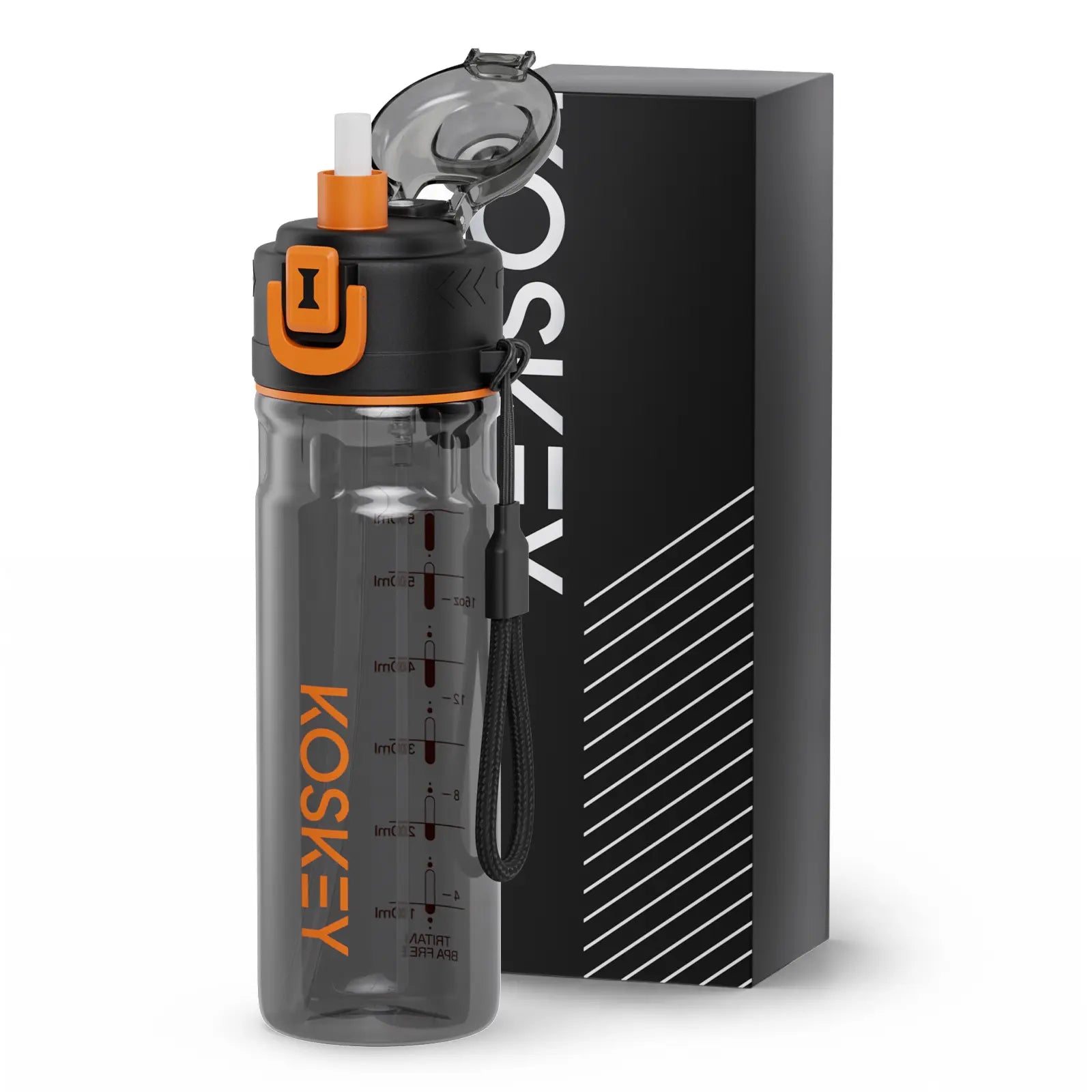 KOS KEY 24 Oz Spray Water Bottle with Straw Bpa-Free Tritan Sports & Travel Water Bottle with Cooling Mist Spray Water Bottle for Running Workouts and Outdoor Sports.