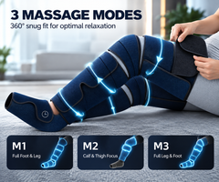 Air Compression Leg Massager — Heat, Foot to Thigh