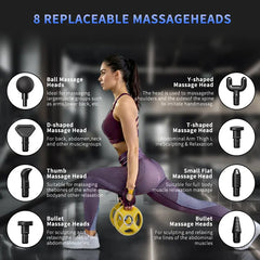Bilolly Massage Gun, Deep Tissue Massage Gun, Impact Back Massage Gun, Portable Mini Muscle Massage Gun, Suitable for Exercised Muscles, Relieves Pain, Equipped with 8 Massage Heads and 99 Adjustable Speeds.