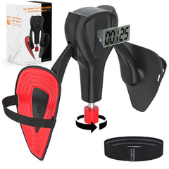 Thigh trainer showing the adjustable resistance dial and counter