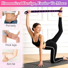Numbered stretch band used for a seated hamstring stretch