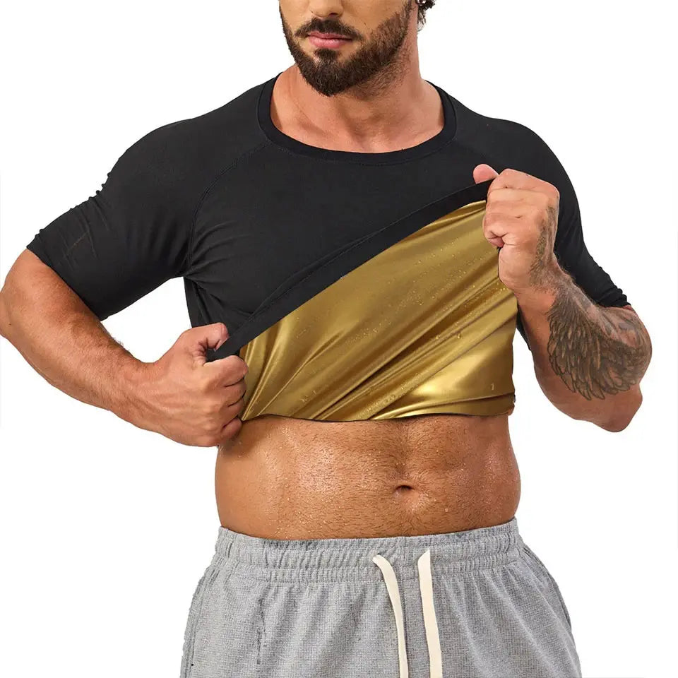 Men Sauna Vest Heat Trapping Compression Shirts Gym Sauna Suit Workout Body Shaper