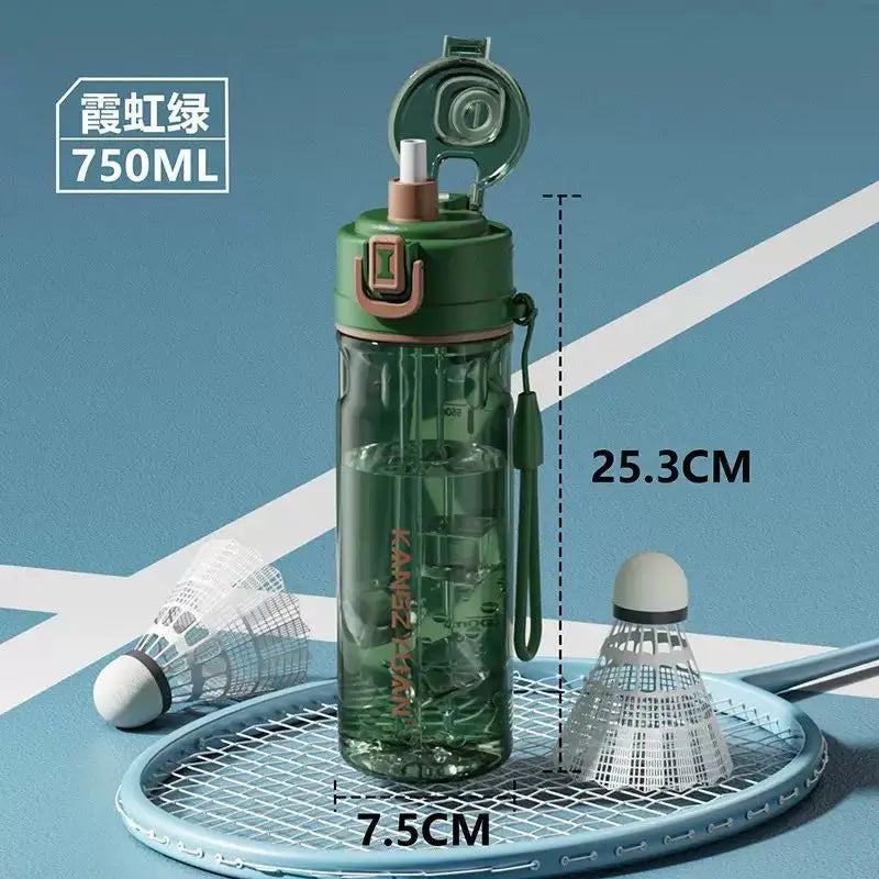 KOS KEY 24 Oz Spray Water Bottle with Straw Bpa-Free Tritan Sports & Travel Water Bottle with Cooling Mist Spray Water Bottle for Running Workouts and Outdoor Sports.