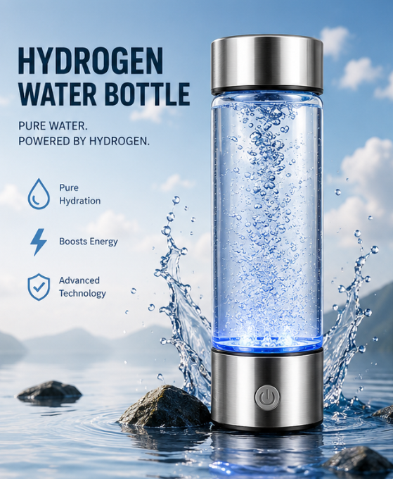 AktivPeak hydrogen water bottle, front view