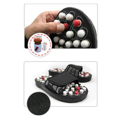 Acupressure massage sandals worn, side view