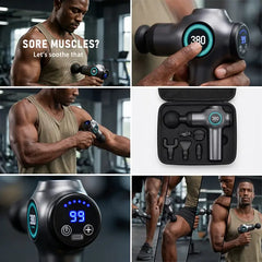 Bilolly Massage Gun, Deep Tissue Massage Gun, Impact Back Massage Gun, Portable Mini Muscle Massage Gun, Suitable for Exercised Muscles, Relieves Pain, Equipped with 8 Massage Heads and 99 Adjustable Speeds.