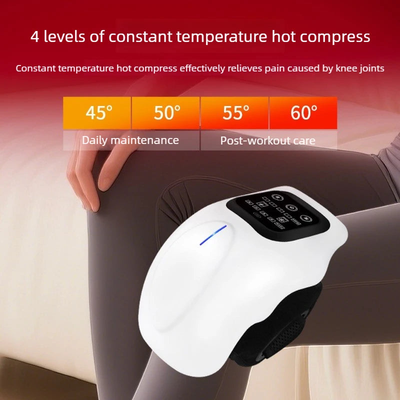 Smart Knee Massager with Heat 3D Air Compression Vibration USB Rechargeable Wireless for Knee Elbow Shoulder Pain Relief