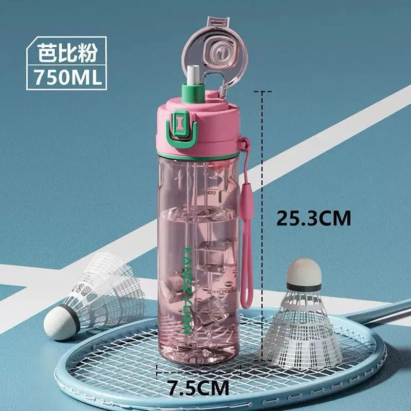 KOS KEY 24 Oz Spray Water Bottle with Straw Bpa-Free Tritan Sports & Travel Water Bottle with Cooling Mist Spray Water Bottle for Running Workouts and Outdoor Sports.