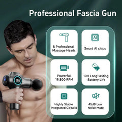 Bilolly Massage Gun, Deep Tissue Massage Gun, Impact Back Massage Gun, Portable Mini Muscle Massage Gun, Suitable for Exercised Muscles, Relieves Pain, Equipped with 8 Massage Heads and 99 Adjustable Speeds.