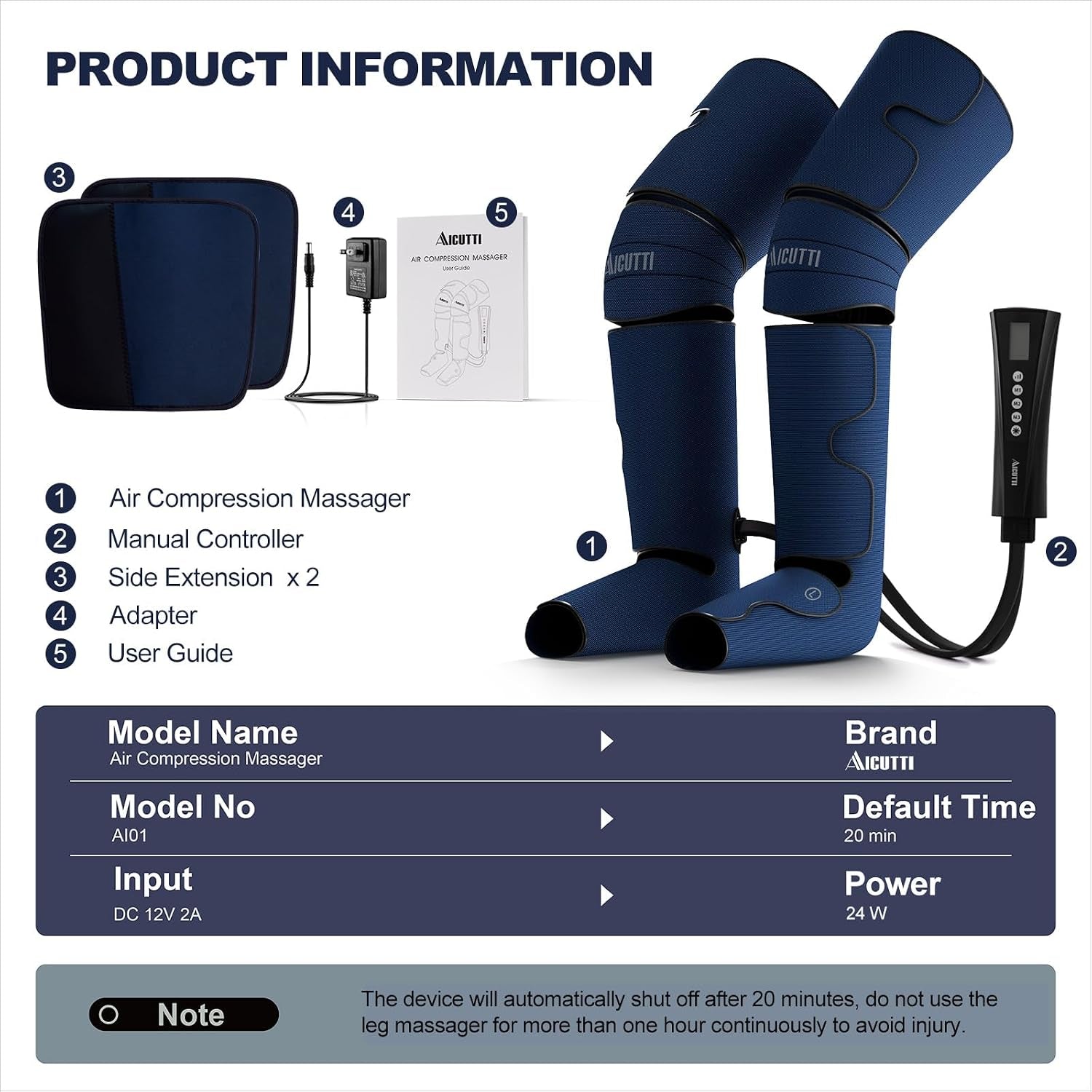 Air Compression Leg Massager with Heat for Foot, Calf, Knee & Thigh - Gifts for Christmas, Mother'S Day, Father'S Day - Leg Massage Boots for Women & Men - Relieves Muscle Tension and Pain