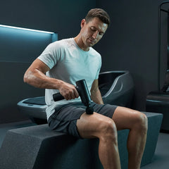 Compact Percussion Massage Gun — 6 Speeds, 4 Heads